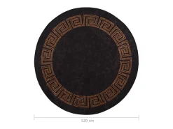 Online Alfombra lavable antideslizante negro y dorado φ120 cm ES82905 Multicolor
