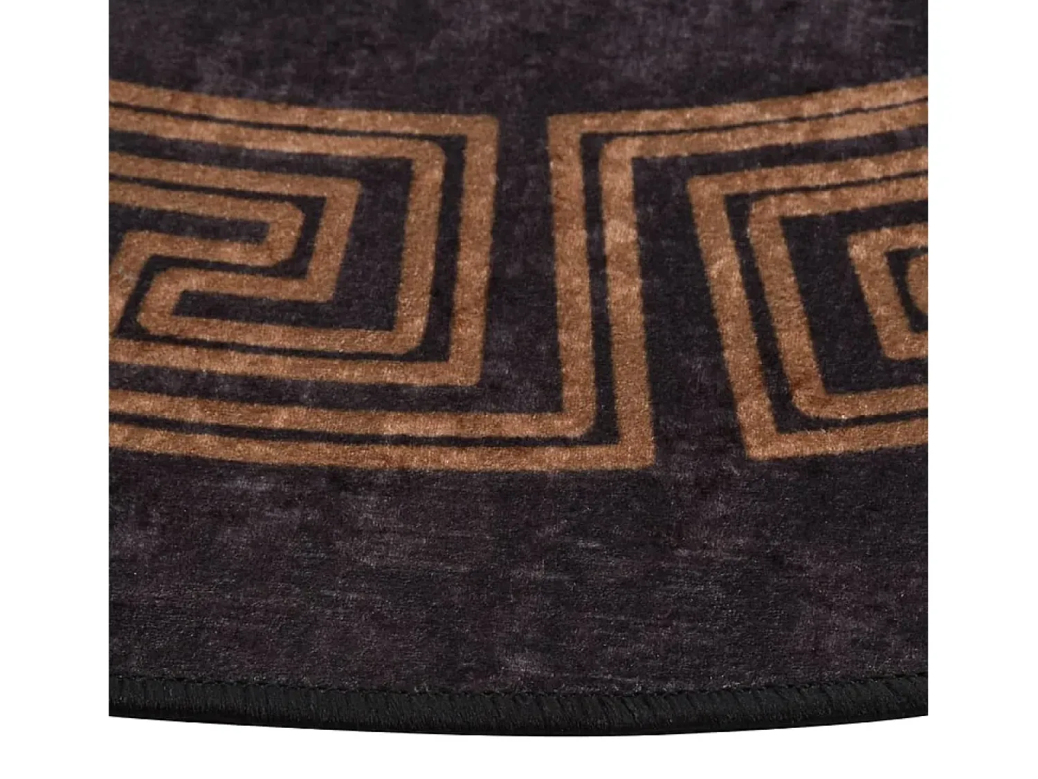 Online Alfombra lavable antideslizante negro y dorado φ120 cm ES82905 Multicolor