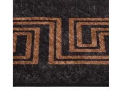 Alfombra lavable antideslizante 80x300 cm Negro y dorado