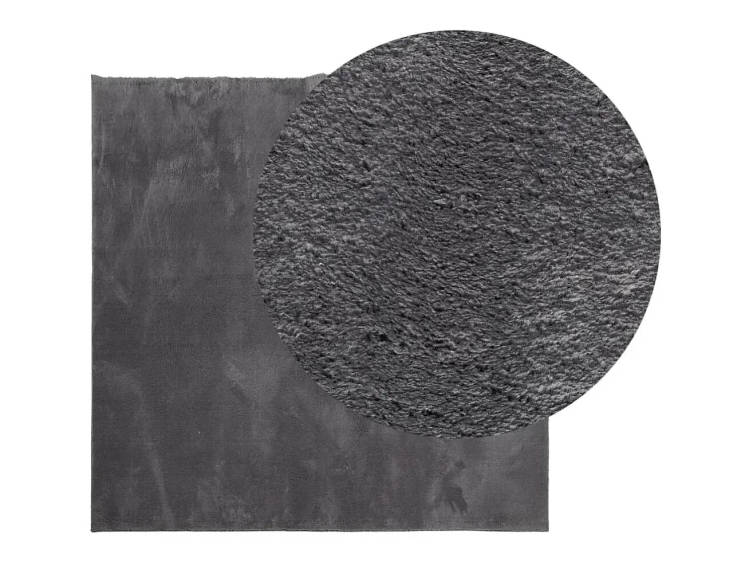 Alfombra De Cocina|Alfombra Redonda^Alfombra lavable de pelo corto suave HUARTE antracita 160x160 cm Gris