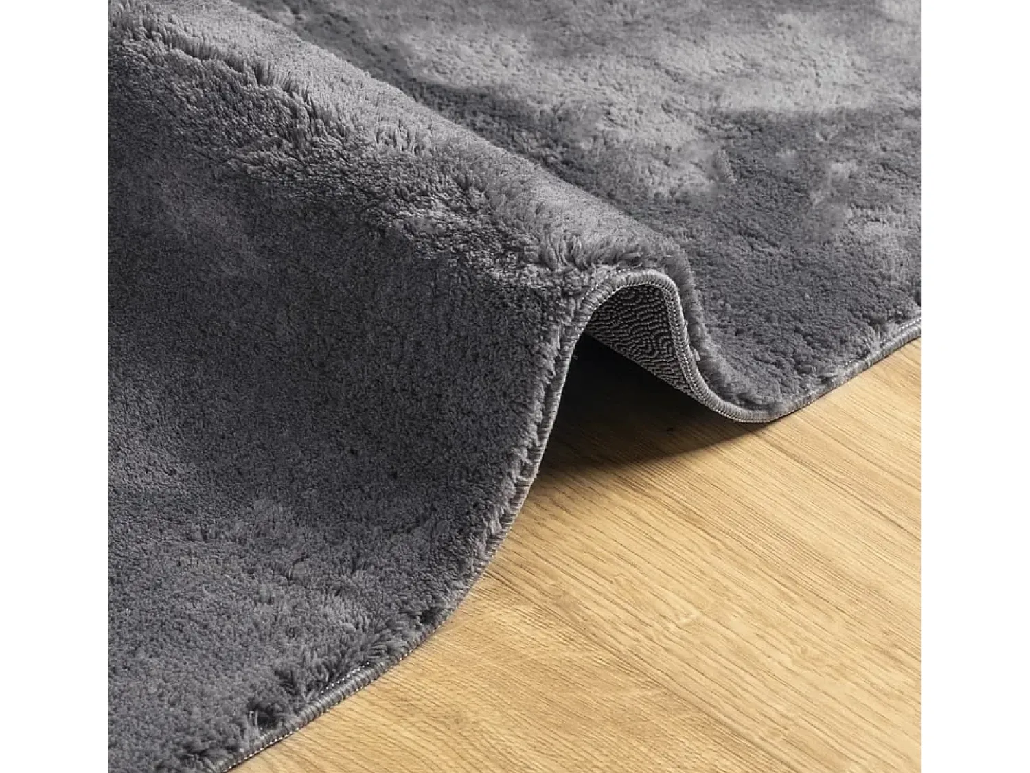 Alfombra De Cocina|Alfombra Redonda^Alfombra lavable de pelo corto suave HUARTE antracita 160x160 cm Gris