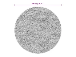 Alfombra De Cocina|Alfombra Redonda^Alfombra lavable Ø 200 cm antideslizante Gris