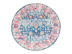 Alfombra De Cocina|Alfombra Redonda^Alfombra lavable multicolor Ø 120 cm antideslizante Azul