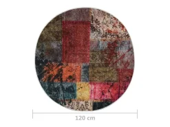 Alfombra lavable patchwork antideslizante multicolor f120 cm