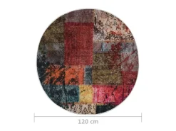 Alfombra lavable patchwork antideslizante multicolor φ120 cm ES78443
