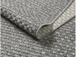 Alfombra Maldive Exterior Diseño Boho, Gris, 80 x 250 cm