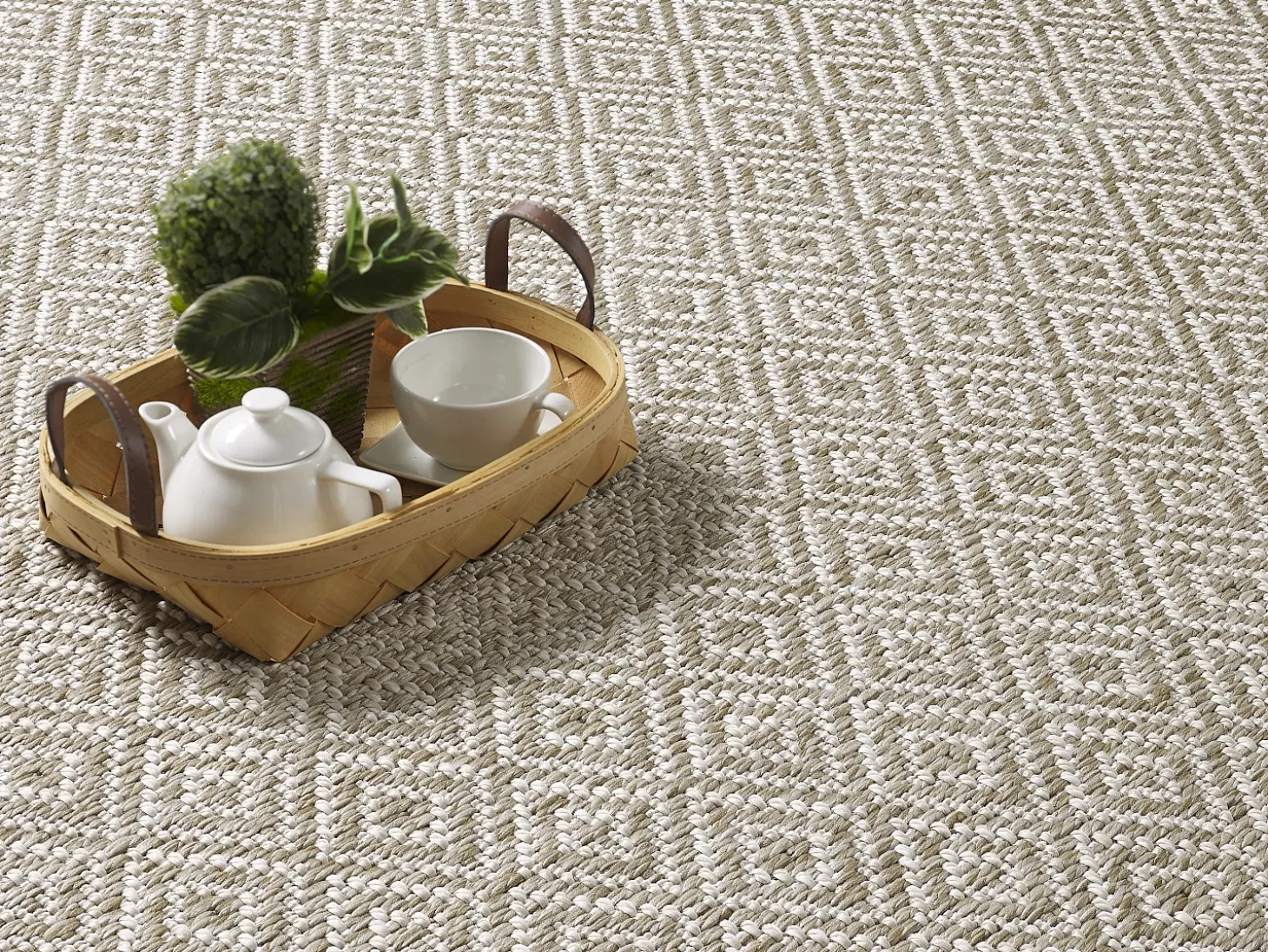 Alfombra Maldive Exterior Boho Diamante, Marrón, 80 x 150 cm
