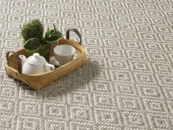 Alfombra Maldive Exterior Boho Diamante, Marrón, 140 x 200 cm