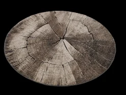 Alfombra Marla Diseño Moderno Árbol, Natural, 120 cm redondo