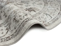 Alfombra Mila Shiny Classic Vintage, Creme, 200 cm, redondo