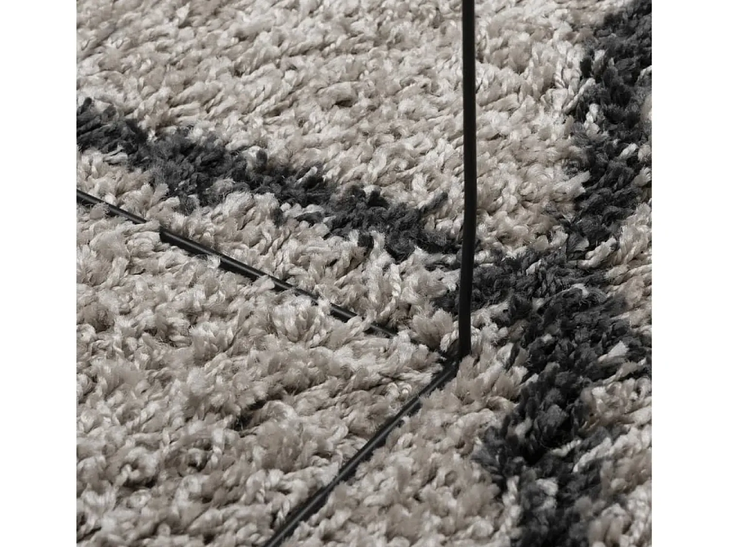 Alfombra De Cocina|Alfombra Redonda^Alfombra moderna de pelo largo en beige y antracita, Ø 80 cm Multicolor