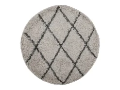 Alfombra De Cocina|Alfombra Redonda^Alfombra moderna de pelo largo en beige y antracita, Ø 80 cm Multicolor