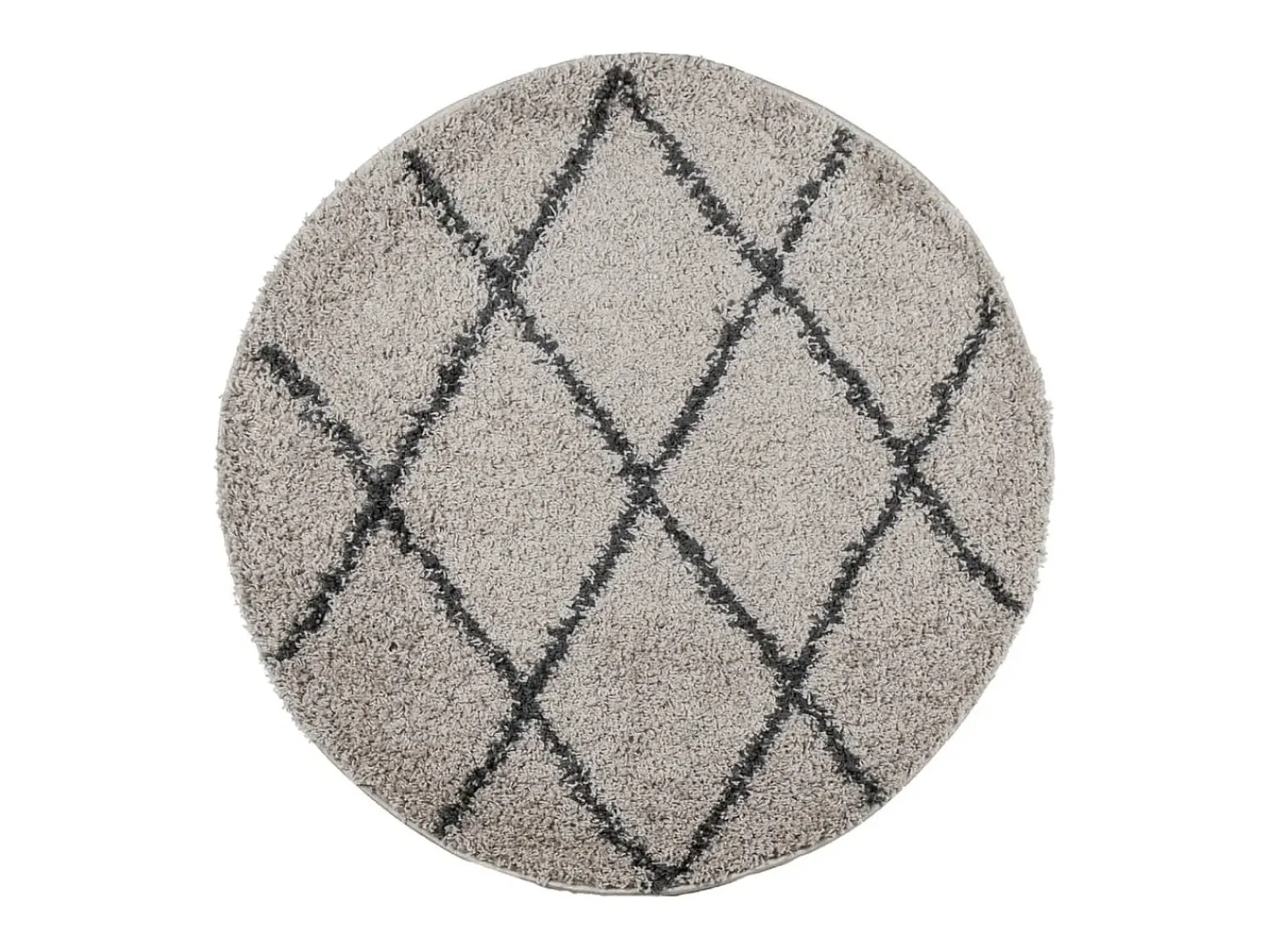 Alfombra De Cocina|Alfombra Redonda^Alfombra moderna de pelo largo en beige y antracita, Ø 80 cm Multicolor