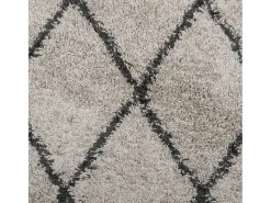 Alfombra moderna de pelo largo en beige y antracita, Ø 100 cm