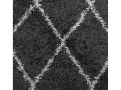 Alfombra moderna de pelo largo en color negro y crema de 200 x 280 cm