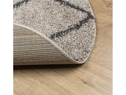 Alfombra De Cocina|Alfombra Redonda^Alfombra moderna de pelo largo en beige y antracita Ø 120 cm Multicolor