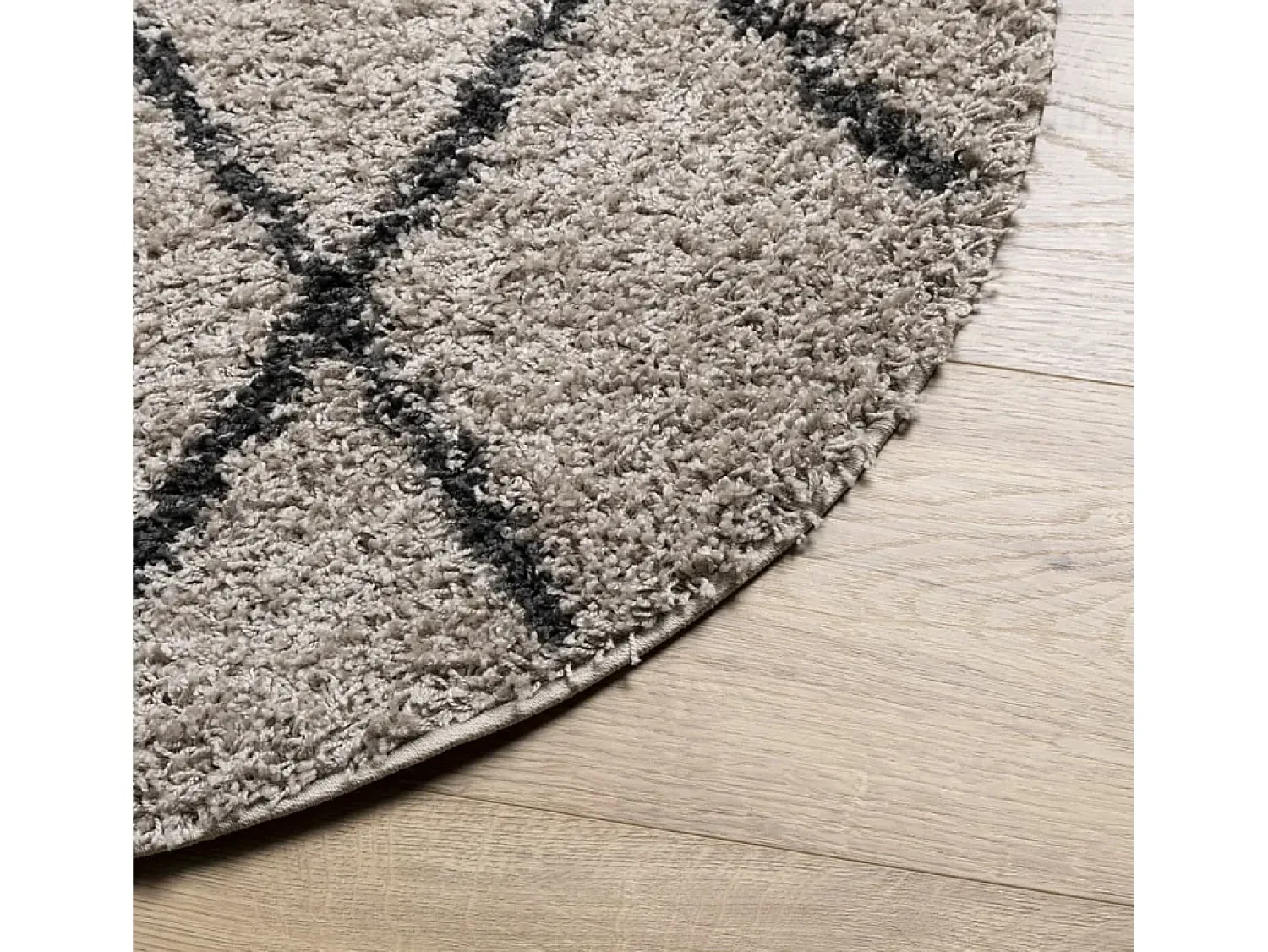 Alfombra De Cocina|Alfombra Redonda^Alfombra moderna de pelo largo en beige y antracita Ø 120 cm Multicolor