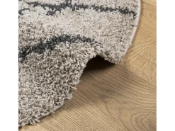 Alfombra De Cocina|Alfombra Redonda^Alfombra moderna de pelo largo en beige y antracita Ø 120 cm Multicolor