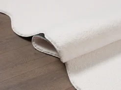 Alfombra moderno antideslizante lavable, crema, 160 x 220 cm