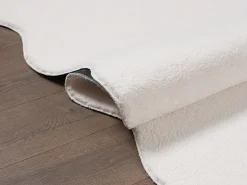 the carpet Alfombra moderno antideslizante lavable, crema, 140 x 200 cm Blanco
