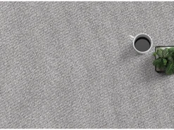 Alfombra Natal moderna uni, antimanchas, Gris, 133 cm redondo