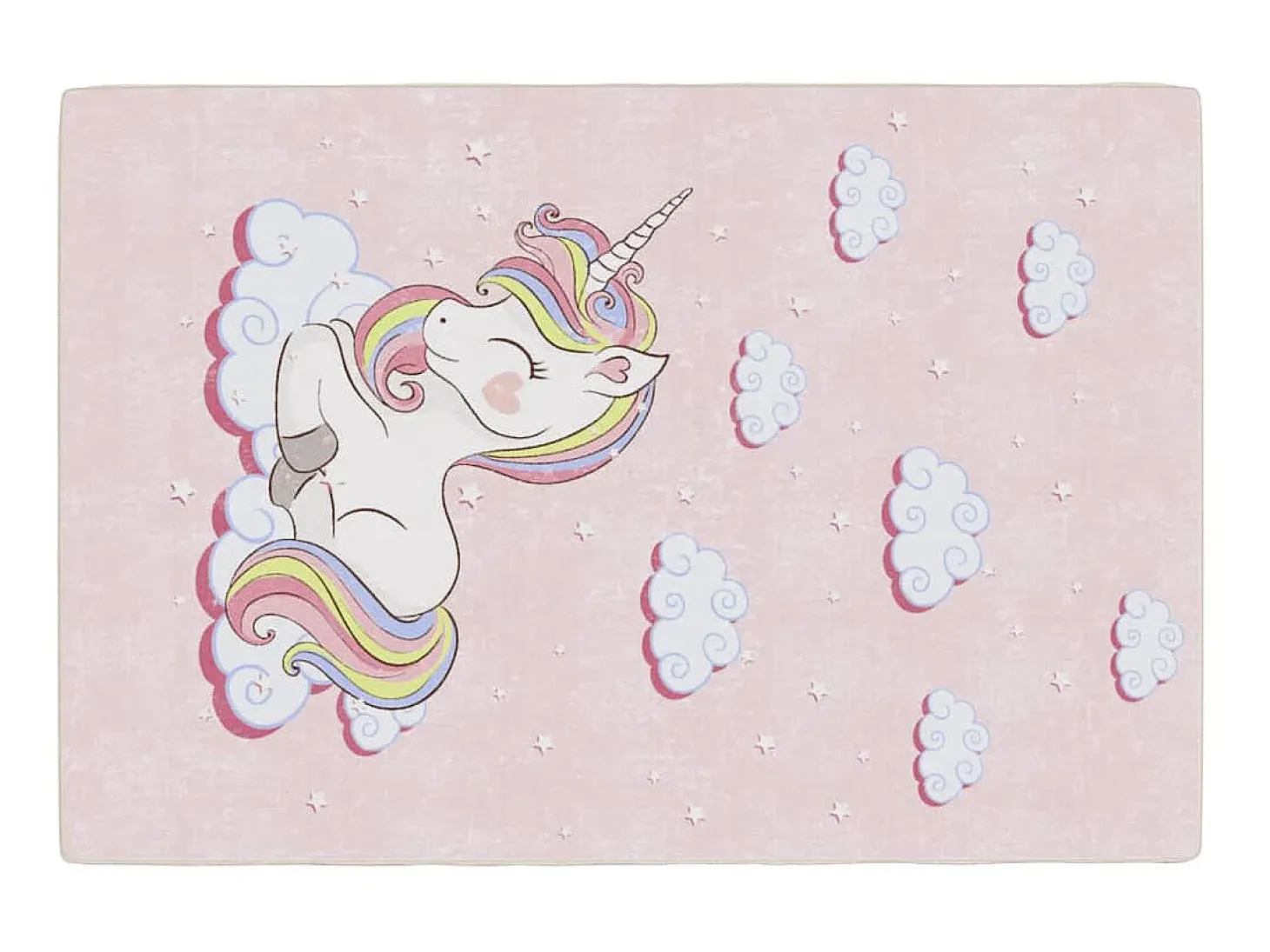 Alfombra niños lavable antideslizante unicornio rosa 160x230 cm ES723391