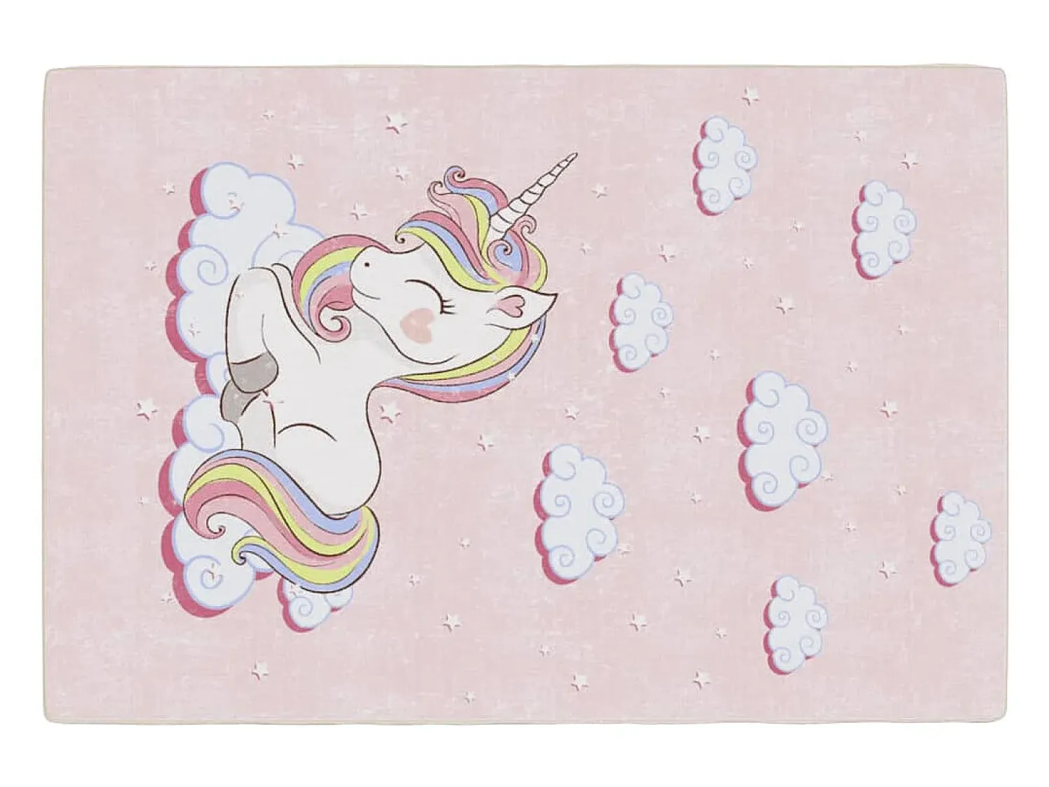 Clicnbuy Alfombra Infantil^Alfombra niños lavable antideslizante unicornio 160x230 cm Rosa