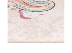 Clicnbuy Alfombra Infantil^Alfombra niños lavable antideslizante unicornio 160x230 cm Rosa