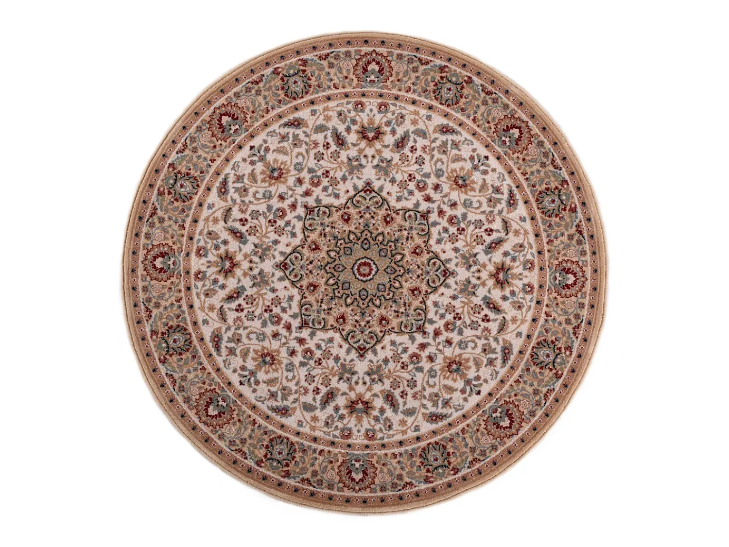 Clearance Alfombra oriental tejida con ribete 200x200 cm Dolna Beige