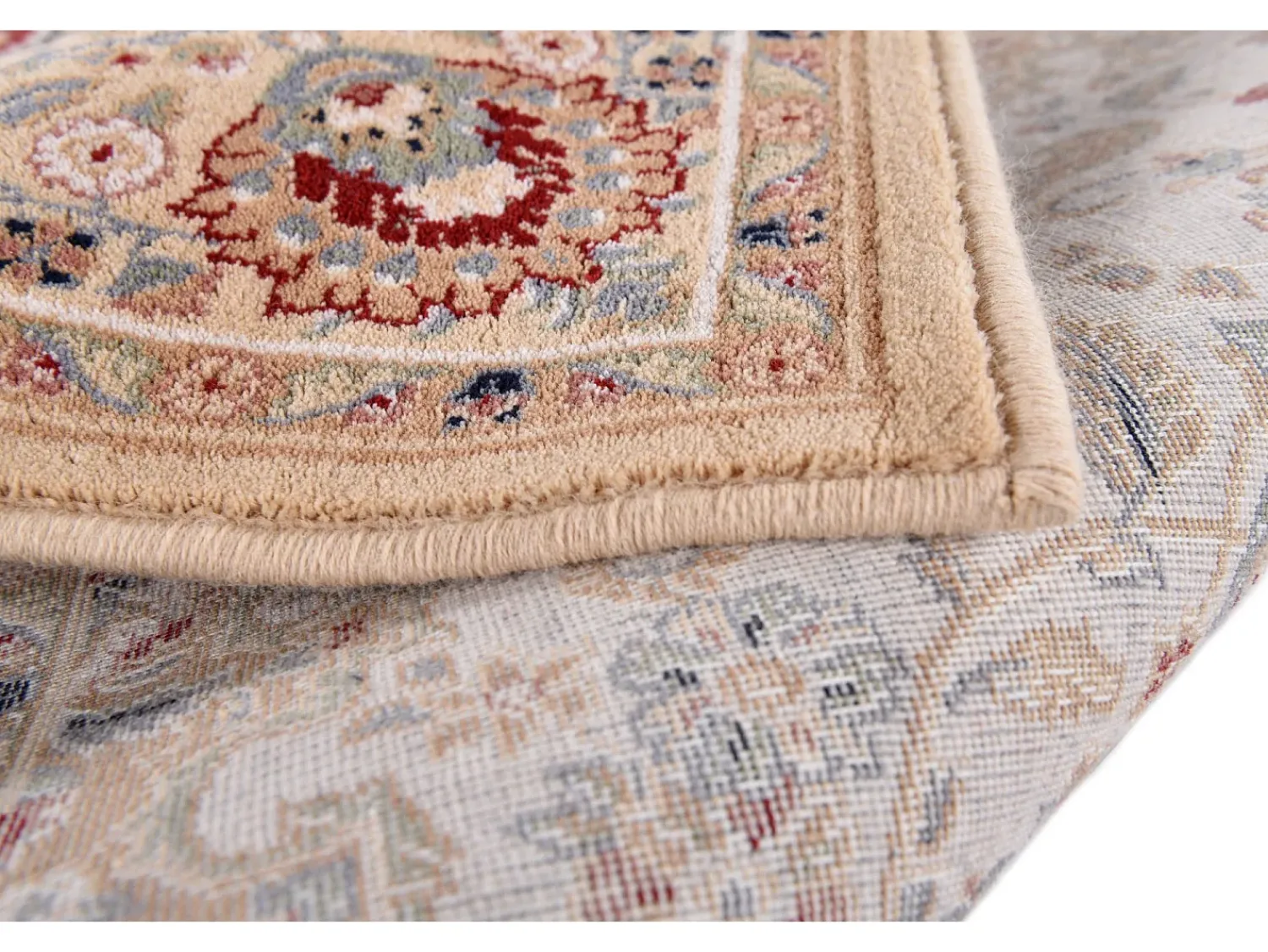 Sale Alfombra oriental tejida con ribete 240x340 cm Dolna Beige
