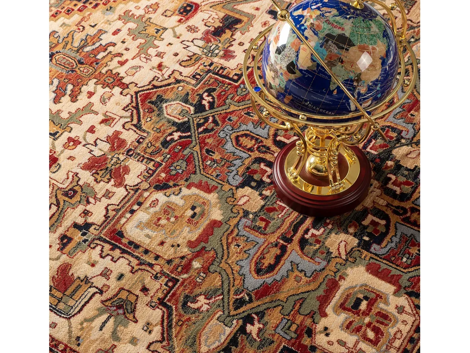 Sale Alfombra oriental tejida de lana 60x85 cm Saharna Beige