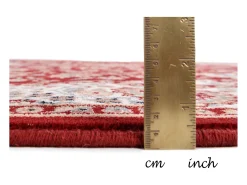 New Alfombra oriental tejida con ribete 200x200 cm Dolna Rojo