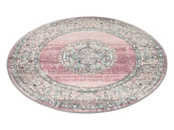 the carpet Alfombra De Exterior|Alfombra Redonda^Alfombra Palma Exterior Oriental, , 120 cm, redondo Rosa