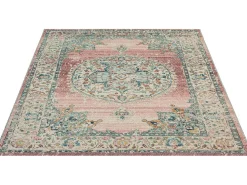 the carpet Alfombra De Exterior|Alfombra Redonda^Alfombra Palma Exterior Oriental, , 120 cm, redondo Rosa