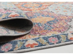 Discount the carpet Alfombra Palma Exterior Ornamento, Multi, 120 cm, redondo Multicolor