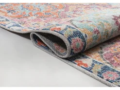 Discount the carpet Alfombra Palma Exterior Ornamento, Multi, 120 cm, redondo Multicolor
