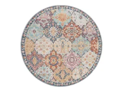 Discount the carpet Alfombra Palma Exterior Ornamento, Multi, 120 cm, redondo Multicolor