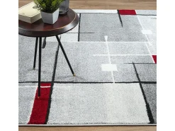the carpet Alfombra De Salón^Alfombra Pearl Salón morno Pelo corto, Rojo, 80 x 140 cm Gris
