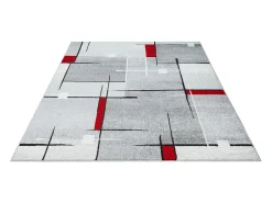 Alfombra Pearl Salón morno Pelo corto, Gris Rojo, 240 x 330 cm