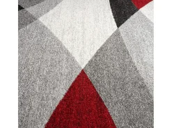 Alfombra Pearl Salón morno Corte contorno, Gris Rojo, 120 x 160 cm