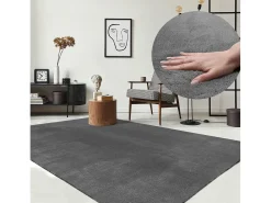 the carpet Alfombra De Salón^Alfombra pelo corto lavable antideslizante - Antracita - 300 x 400 cm - RELAX Gris antracita