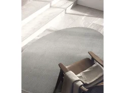 Clearance the carpet Alfombra pelo corto lavable antideslizante - Gris - 140 x 200 oval cm - RELAX Gris claro