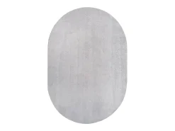 Clearance the carpet Alfombra pelo corto lavable antideslizante - Gris - 140 x 200 oval cm - RELAX Gris claro