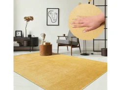 Alfombra pelo corto lavable antideslizante - Oro - 200 x 280 cm - RELAX