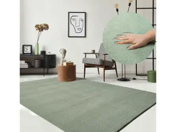 Alfombra pelo corto lavable antideslizante - Verde - 60 x 110 cm - RELAX