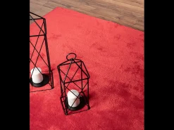 Alfombra pelo corto lavable antideslizante - Rojo - 140 x 200 cm - RELAX