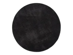 Alfombra pelo corto lavable antideslizante - Negro - 120 cm Redondo - RELAX