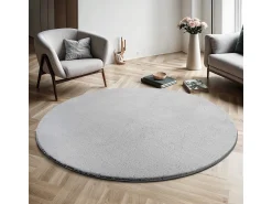 the carpet Alfombra De Salón|Alfombra Redonda^Alfombra pelo corto lavable antideslizante - - 160 cm Redondo - RELAX Gris