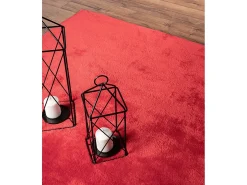 the carpet Alfombra De Salón|Alfombra Redonda^Alfombra pelo corto lavable antideslizante - - 200 cm Redondo - RELAX Rojo