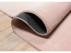 Alfombra pelo corto lavable antideslizante - Rosa - 120 cm Redondo - RELAX
